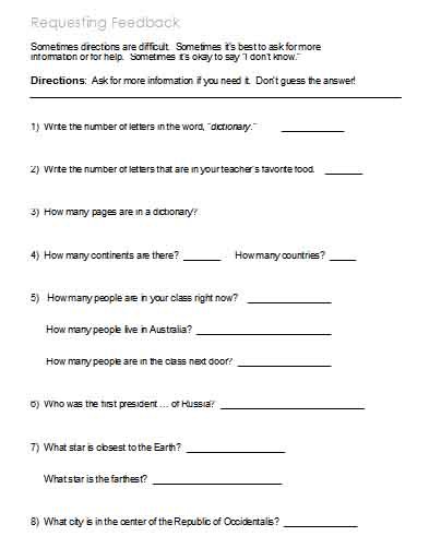 Following Directions â Worksheets, Activities, Goals, And More
